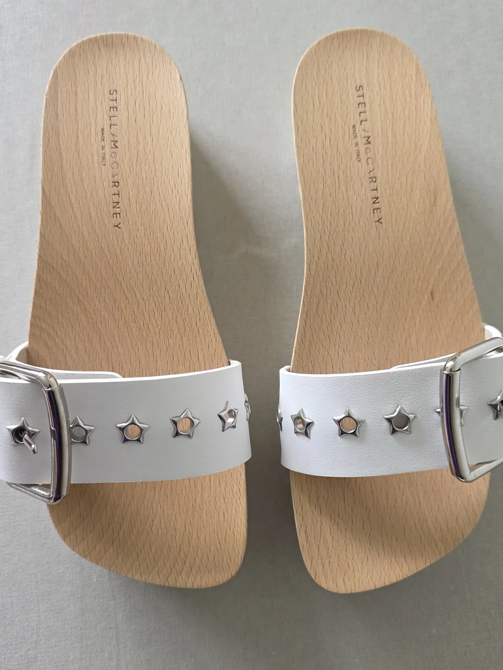 Stella McCartney Elyse Alter Sporty Mat White Platform Slides EU 37 Italy